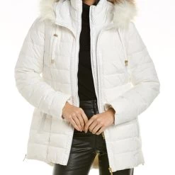 women Donna Karan Zip-Up Down Puffer Jacket