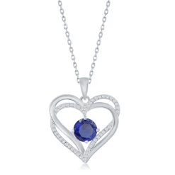 Simona women Sterling Silver Double Heart CZ Pendant w/Chain 21 Simona women Sterling Silver Double Heart CZ Pendant w/Chain -Simona shop 04eea047cf2345a1ac22c8920f1b4395 1080x