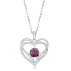 Simona women Sterling Silver Double Heart CZ Pendant w/Chain 20 Simona women Sterling Silver Double Heart CZ Pendant w/Chain -Simona shop 061ed55ed2a941d5839d02abfb1ed74a 1080x