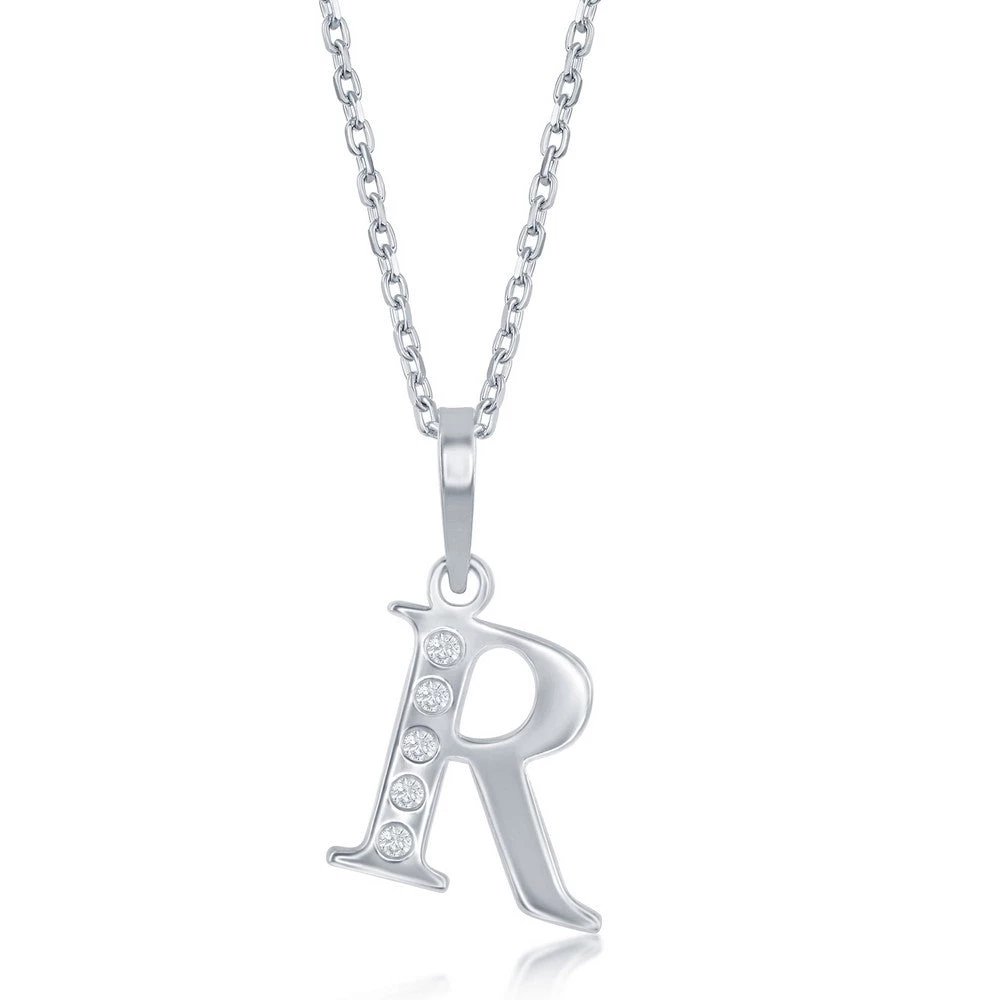 Simona women Sterling Silver 0.03cttw Diamond 'H' Initial Pendant w/Chain 19 Simona women Sterling Silver 0.03cttw Diamond 'H' Initial Pendant w/Chain - Image 17