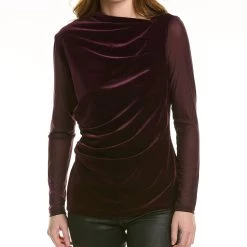 women Donna Karan Asymmetric Velvet Top