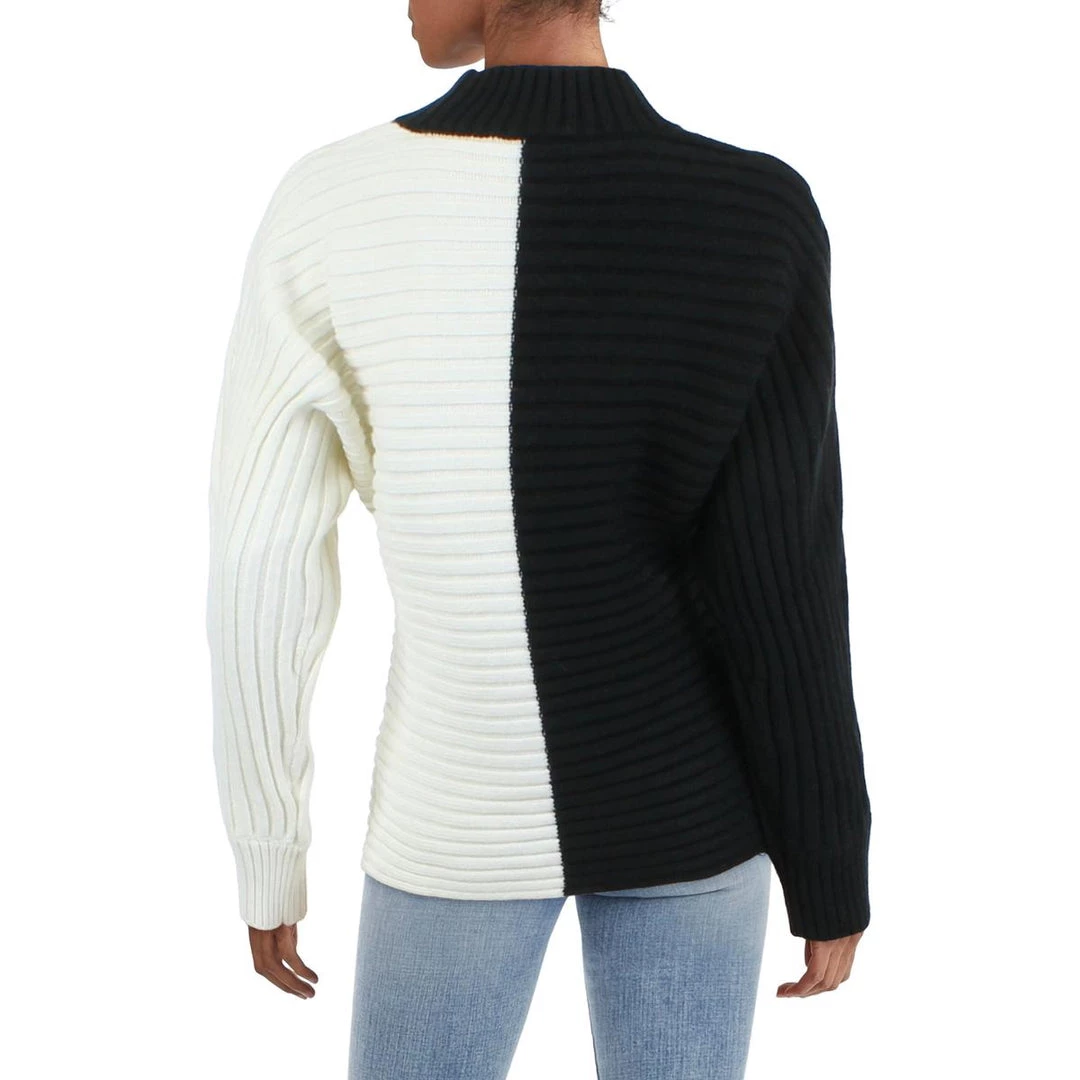 Donna Karan Womens Wool Blend Two Tone Mock Turtleneck Sweater 5 Donna Karan Womens Wool Blend Two Tone Mock Turtleneck Sweater - Image 3