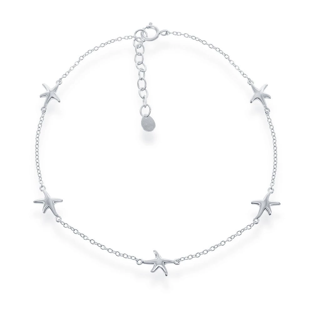 Simona women Sterling Silver Starfish Anklet 3 Simona women Sterling Silver Starfish Anklet