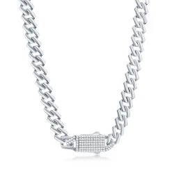 Simona men Sterling Silver 9mm Monaco Chain w/Micro Pave CZ Lock 9 Simona men Sterling Silver 9mm Monaco Chain w/Micro Pave CZ Lock -Simona shop 1e3eb92bc53b404292392a701dfb61dc 1080x