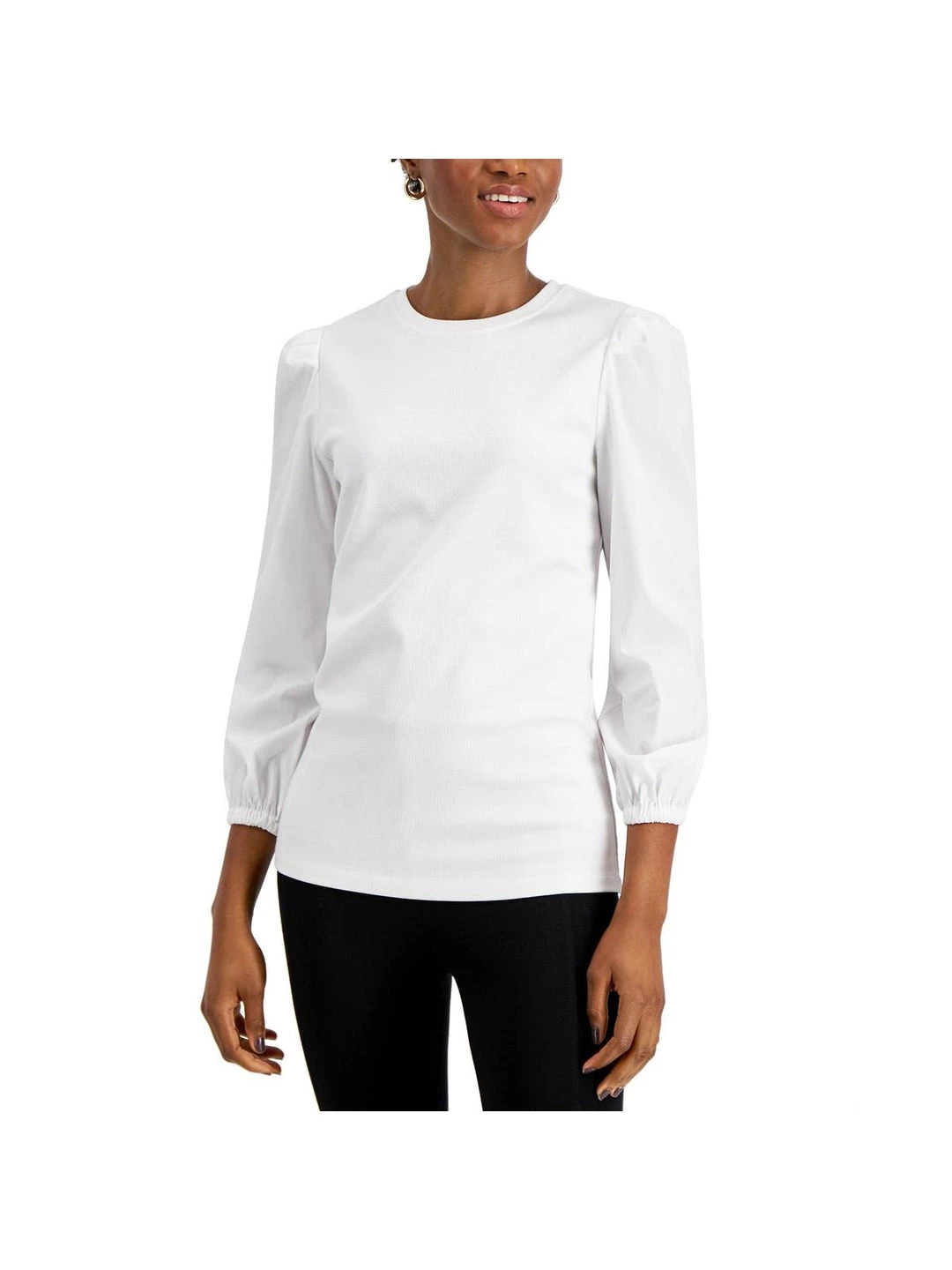 Donna Karan Womens Casual Mixed Media Pullover Top 3 Donna Karan Womens Casual Mixed Media Pullover Top