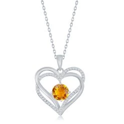 Simona women Sterling Silver Double Heart CZ Pendant w/Chain 26 Simona women Sterling Silver Double Heart CZ Pendant w/Chain -Simona shop 24a8bf8c2b4941548cfdb969c0e9afc4 1080x