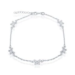 Simona women Sterling Silver Butterfly Anklet
