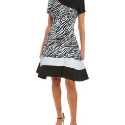 women Donna Karan Colorblocked A-Line Dress