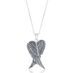 Simona women Sterling Silver Pair of Angel Wings Pendant