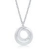 Simona women Sterling Silver 0.015cttw Diamond Double Swirl Design Necklace