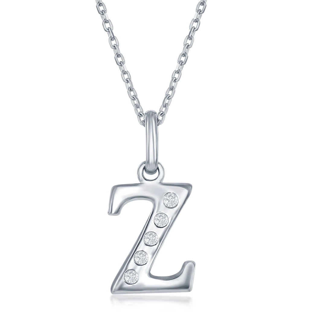 Simona women Sterling Silver 0.03cttw Diamond 'H' Initial Pendant w/Chain 28 Simona women Sterling Silver 0.03cttw Diamond 'H' Initial Pendant w/Chain - Image 26