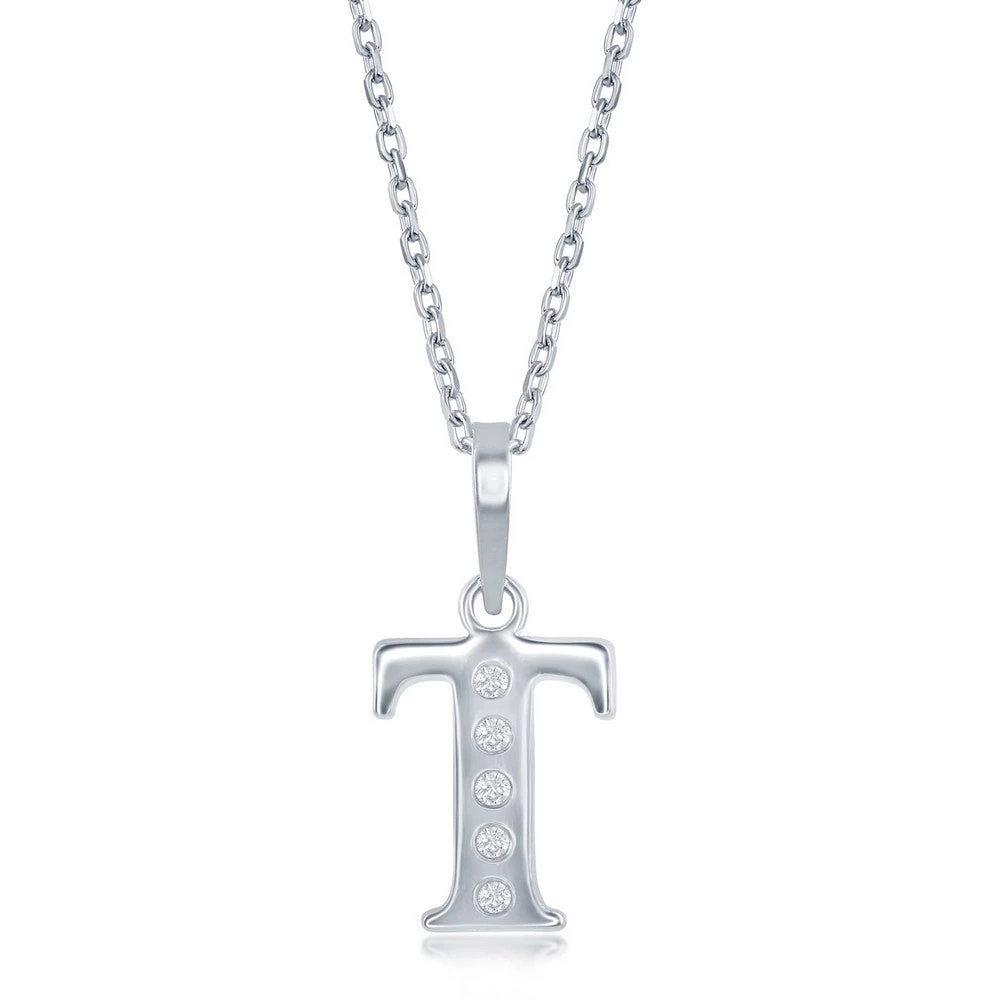 Simona women Sterling Silver 0.03cttw Diamond 'H' Initial Pendant w/Chain 11 Simona women Sterling Silver 0.03cttw Diamond 'H' Initial Pendant w/Chain - Image 9