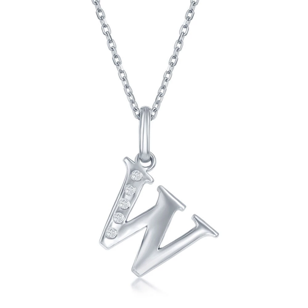 Simona women Sterling Silver 0.03cttw Diamond 'H' Initial Pendant w/Chain 24 Simona women Sterling Silver 0.03cttw Diamond 'H' Initial Pendant w/Chain - Image 22