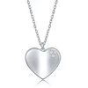 Simona women Sterling Silver 0.024cttw Diamond High Polished Heart Necklace
