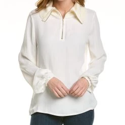 women Donna Karan Wool Collar Blouse