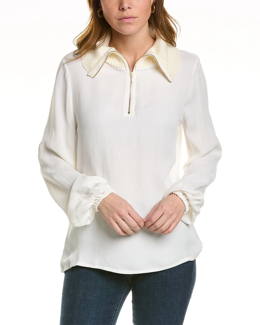 women Donna Karan Wool Collar Blouse 3 women Donna Karan Wool Collar Blouse