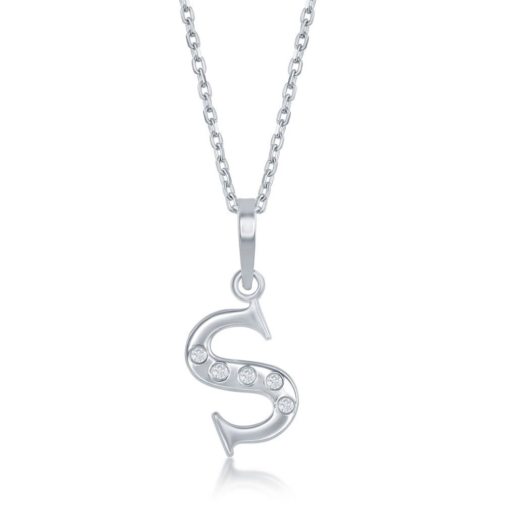 Simona women Sterling Silver 0.03cttw Diamond 'H' Initial Pendant w/Chain 15 Simona women Sterling Silver 0.03cttw Diamond 'H' Initial Pendant w/Chain - Image 13