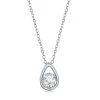 Simona women Sterling Silver Pearshaped Necklace w/Round 'April Birthstone' Gem - White Topaz -Simona shop 4bd65c40bfe74608a0b3188a587a525e 1080x