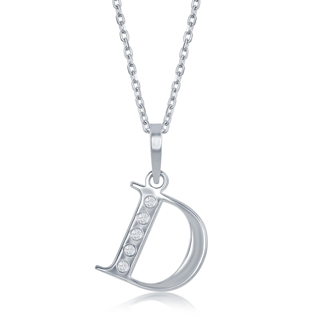 Simona women Sterling Silver 0.03cttw Diamond 'H' Initial Pendant w/Chain 16 Simona women Sterling Silver 0.03cttw Diamond 'H' Initial Pendant w/Chain - Image 14