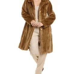 women Donna Karan Plush Coat