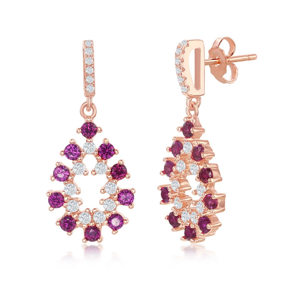 Simona women Sterling Silver Half CZ Pear-Shaped Earrings 3 Simona women Sterling Silver Half CZ Pear-Shaped Earrings