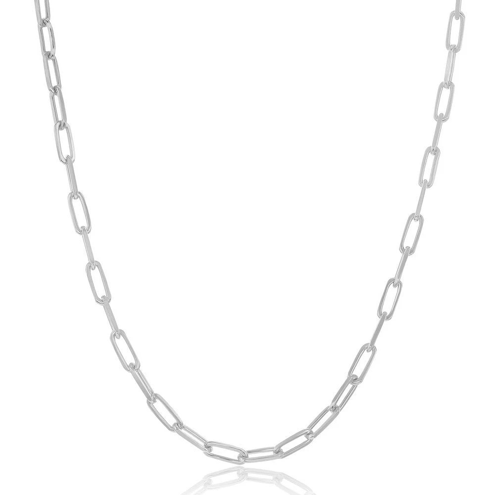 Simona women Sterling Silver 2.8mm Paper Clip Linked Chain - Rhodium Plated 3 Simona women Sterling Silver 2.8mm Paper Clip Linked Chain - Rhodium Plated