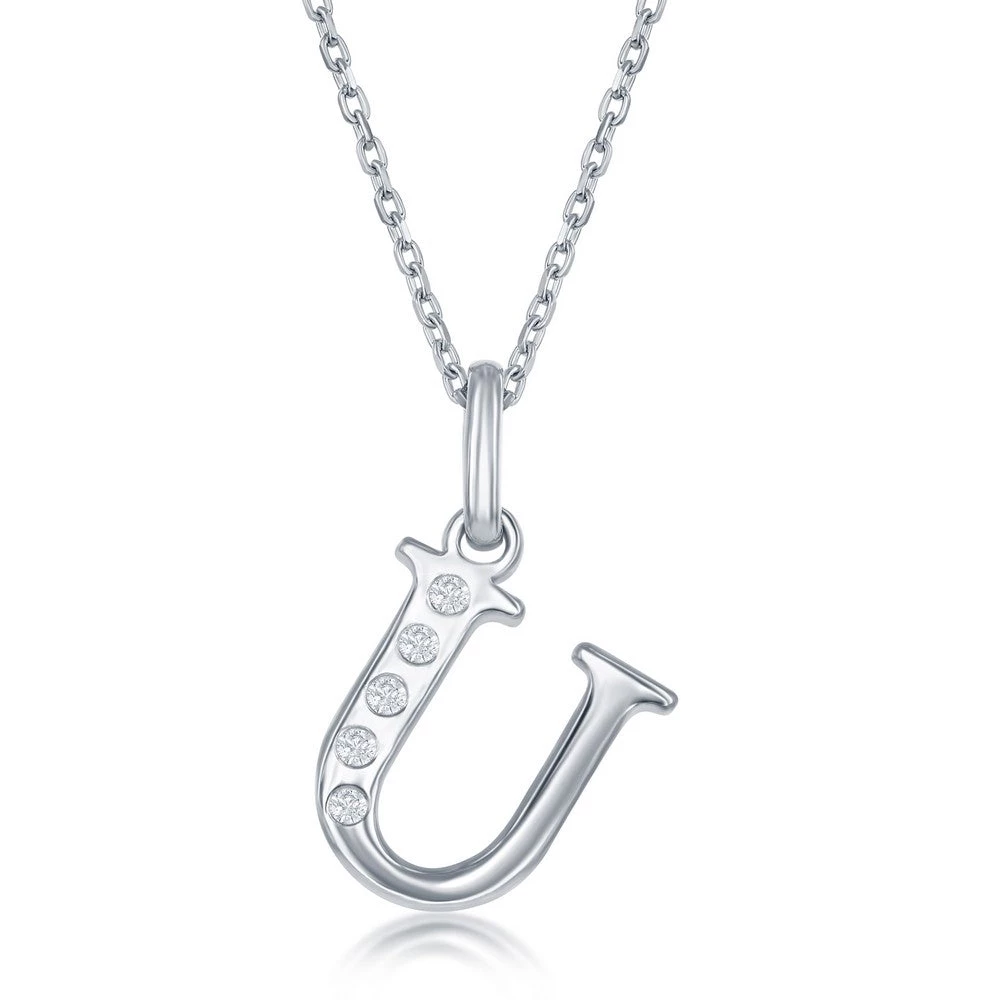 Simona women Sterling Silver 0.03cttw Diamond 'H' Initial Pendant w/Chain 18 Simona women Sterling Silver 0.03cttw Diamond 'H' Initial Pendant w/Chain - Image 16