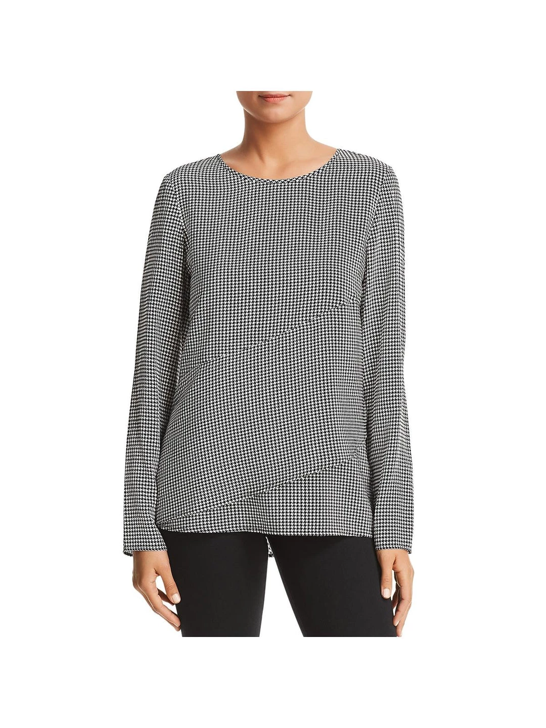 Donna Karan Womens Silk Printed Blouse 3 Donna Karan Womens Silk Printed Blouse