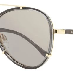 Donna Karan Women's Pilot Sunglasses DO500S 014 Smoke Crystal/Gold 57mm