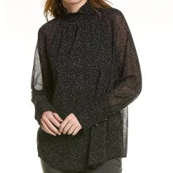 women Donna Karan Smocked Neck Top