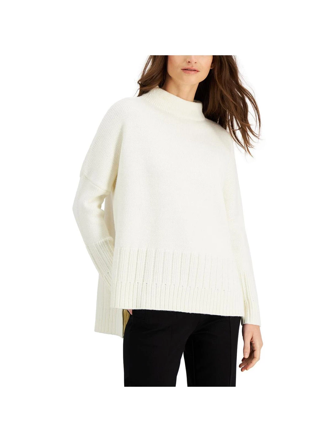 Donna Karan Indigo Sunset Womens Wool Blend Hi-Low Pullover Sweater 3 Donna Karan Indigo Sunset Womens Wool Blend Hi-Low Pullover Sweater - Image 2