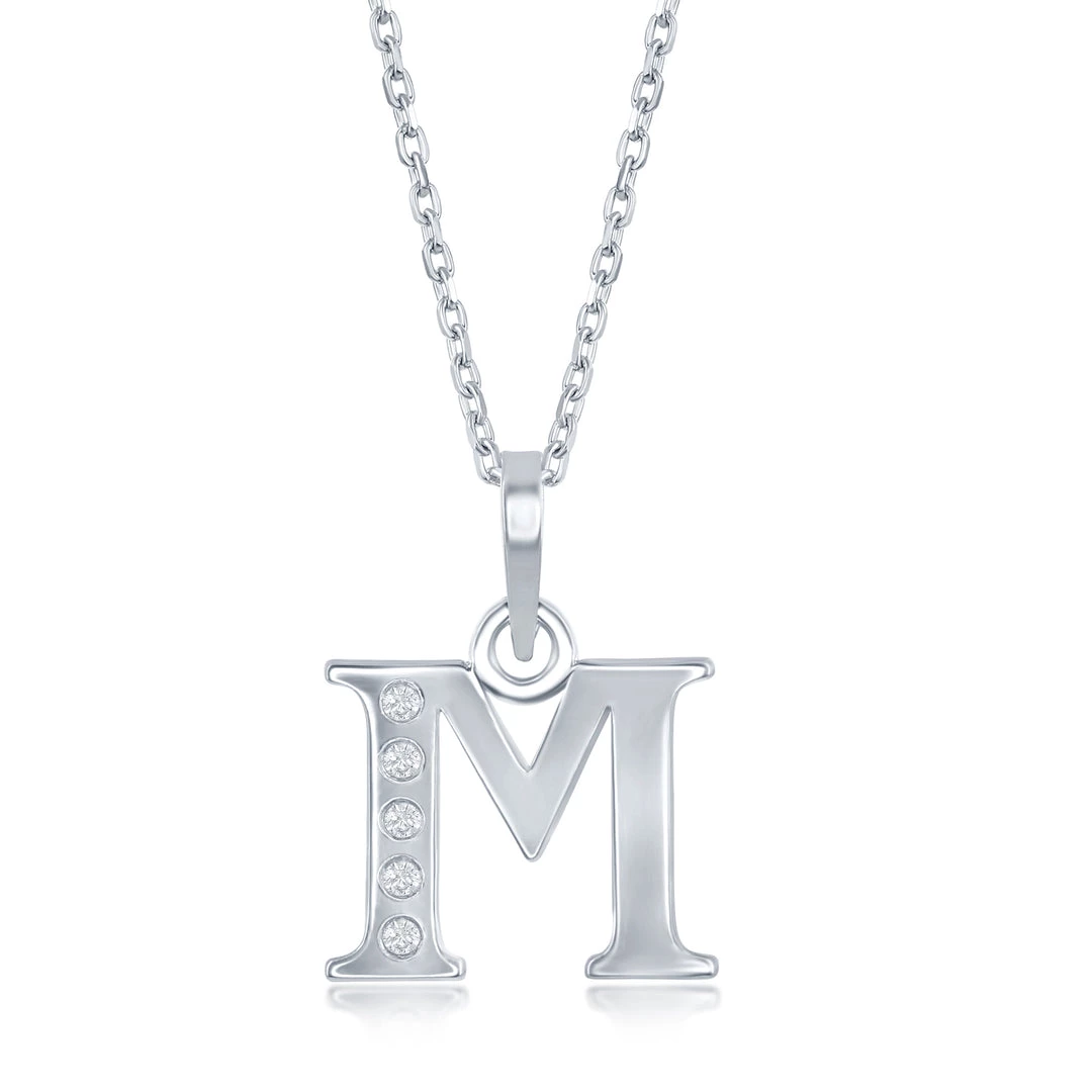 Simona women Sterling Silver 0.03cttw Diamond 'H' Initial Pendant w/Chain 13 Simona women Sterling Silver 0.03cttw Diamond 'H' Initial Pendant w/Chain - Image 11