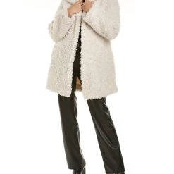 women Donna Karan Belted Sherpa Jacket