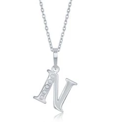 Simona women Sterling Silver 0.03cttw Diamond 'H' Initial Pendant w/Chain 49 Simona women Sterling Silver 0.03cttw Diamond 'H' Initial Pendant w/Chain -Simona shop 8367c645f6894b51b2217cd43459bf64 1080x
