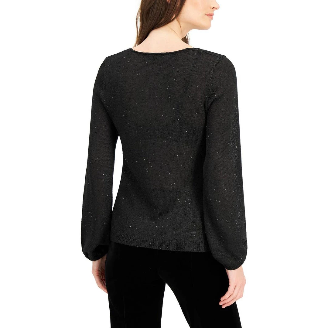 Donna Karan Womens Knit Sequined Pullover Sweater 5 Donna Karan Womens Knit Sequined Pullover Sweater - Image 3