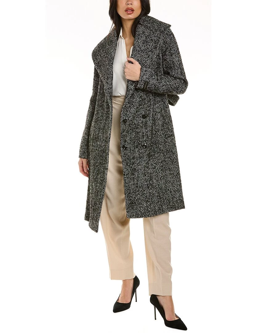 women Donna Karan Tweed Wool-Blend Trench Coat 3 women Donna Karan Tweed Wool-Blend Trench Coat
