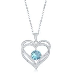 Simona women Sterling Silver Double Heart CZ Pendant w/Chain 24 Simona women Sterling Silver Double Heart CZ Pendant w/Chain -Simona shop 932a8583e5e643278b8aa612e8b88d4d 1080x