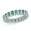 Simona women Sterling Silver Round & Baguette Eternity Band Ring - Emerald CZ -Simona shop 93960e71b287444582ef14fd7d6303f5 1080x