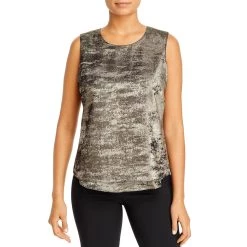 Donna Karan Womens Crew Neck Shiny Cami