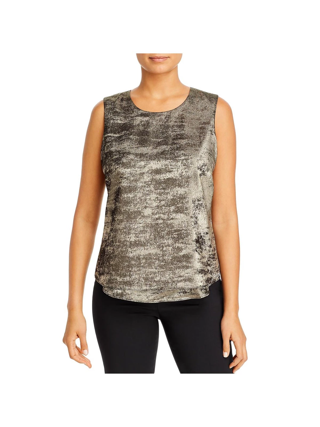 Donna Karan Womens Crew Neck Shiny Cami 3 Donna Karan Womens Crew Neck Shiny Cami