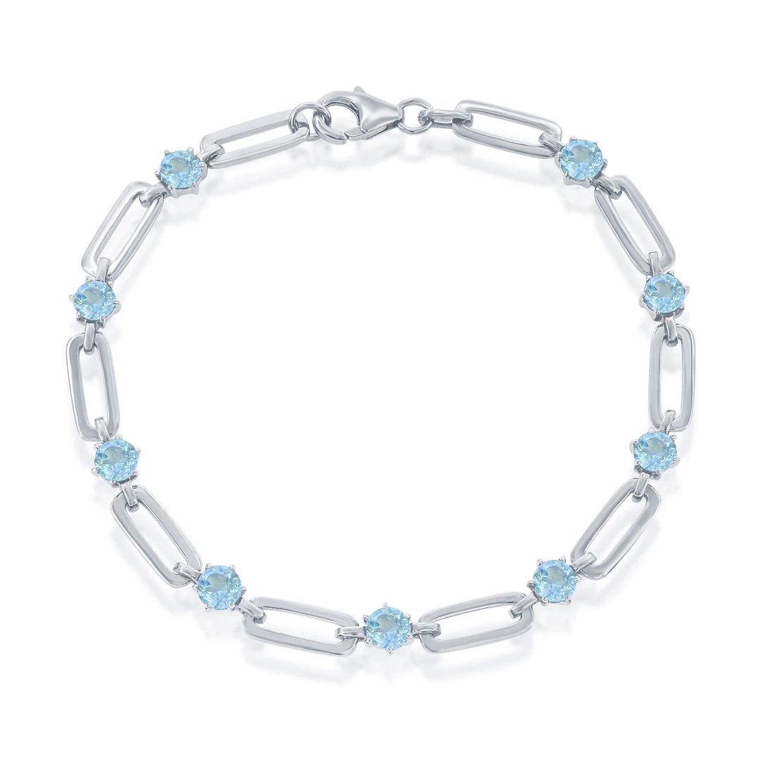 Simona women Sterling Silver 5mm Round Paperclip Bracelet 5 Simona women Sterling Silver 5mm Round Paperclip Bracelet - Image 3