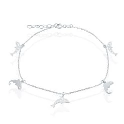 Simona women Sterling Silver Dolphin Anklet