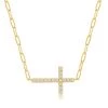 Simona women Sterling Silver CZ Sideways Cross Paperclip Necklace - Gold Plated -Simona shop ab97facf99434ef0948135b7e7084e67 b258c1a0 146a 41c3 ae0b b4d5bb0c01be 1080x