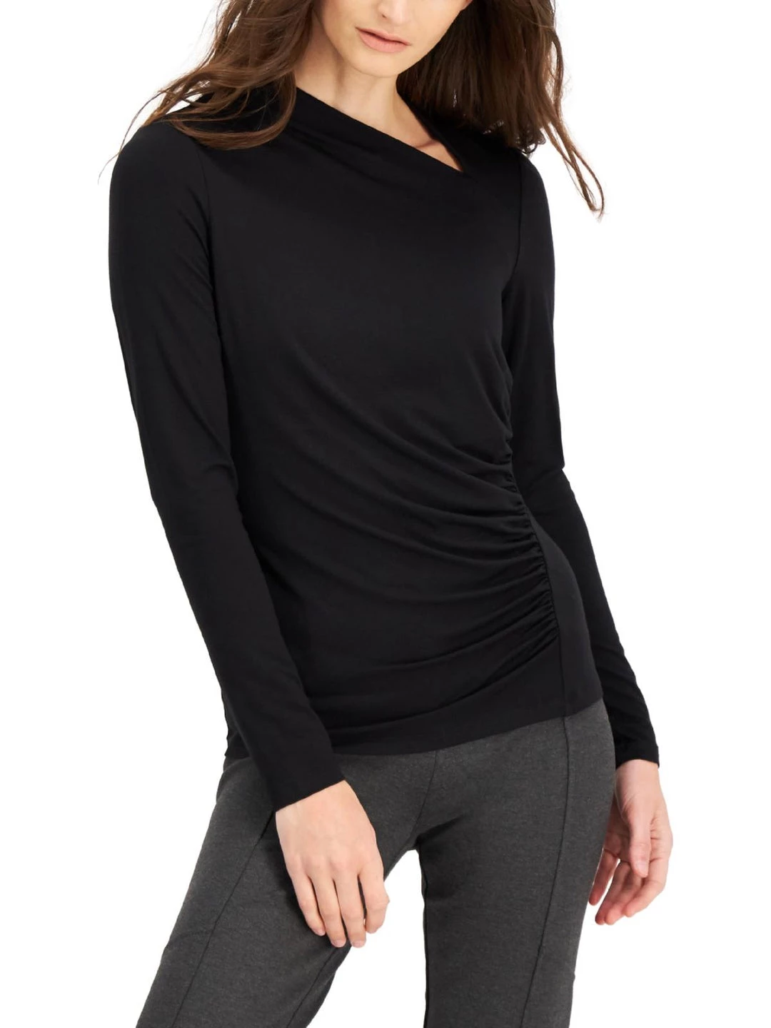 Donna Karan Womens Dressy Drape-Front Pullover Top 5 Donna Karan Womens Dressy Drape-Front Pullover Top - Image 3