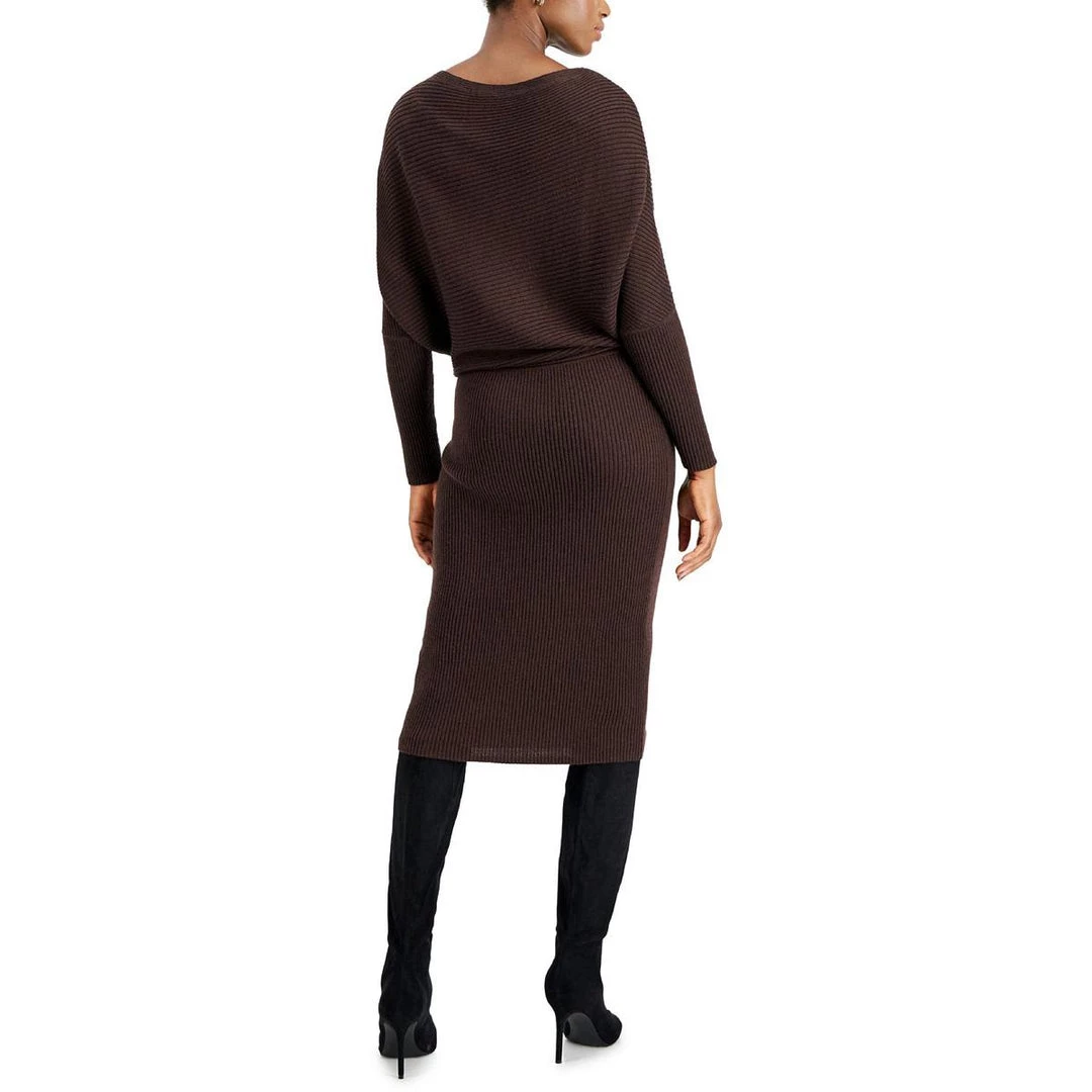 Donna Karan Womens Knit Ribbed Sweaterdress 4 Donna Karan Womens Knit Ribbed Sweaterdress - Image 2