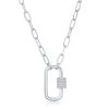Simona women Sterling Silver Micro Pave CZ Oval Carabiner Paperclip Necklace 1 Simona women Sterling Silver Micro Pave CZ Oval Carabiner Paperclip Necklace -Simona shop c4ac3bdb43ae43fea701fd6942f4f709 1080x