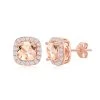 Simona women Sterling Silver Square Morganite CZ with White CZ Border Earrings - Rose Gold Plated 1 Simona women Sterling Silver Square Morganite CZ with White CZ Border Earrings - Rose Gold Plated -Simona shop c5f3babae9de43a7b4ac43472f0d689a 1080x