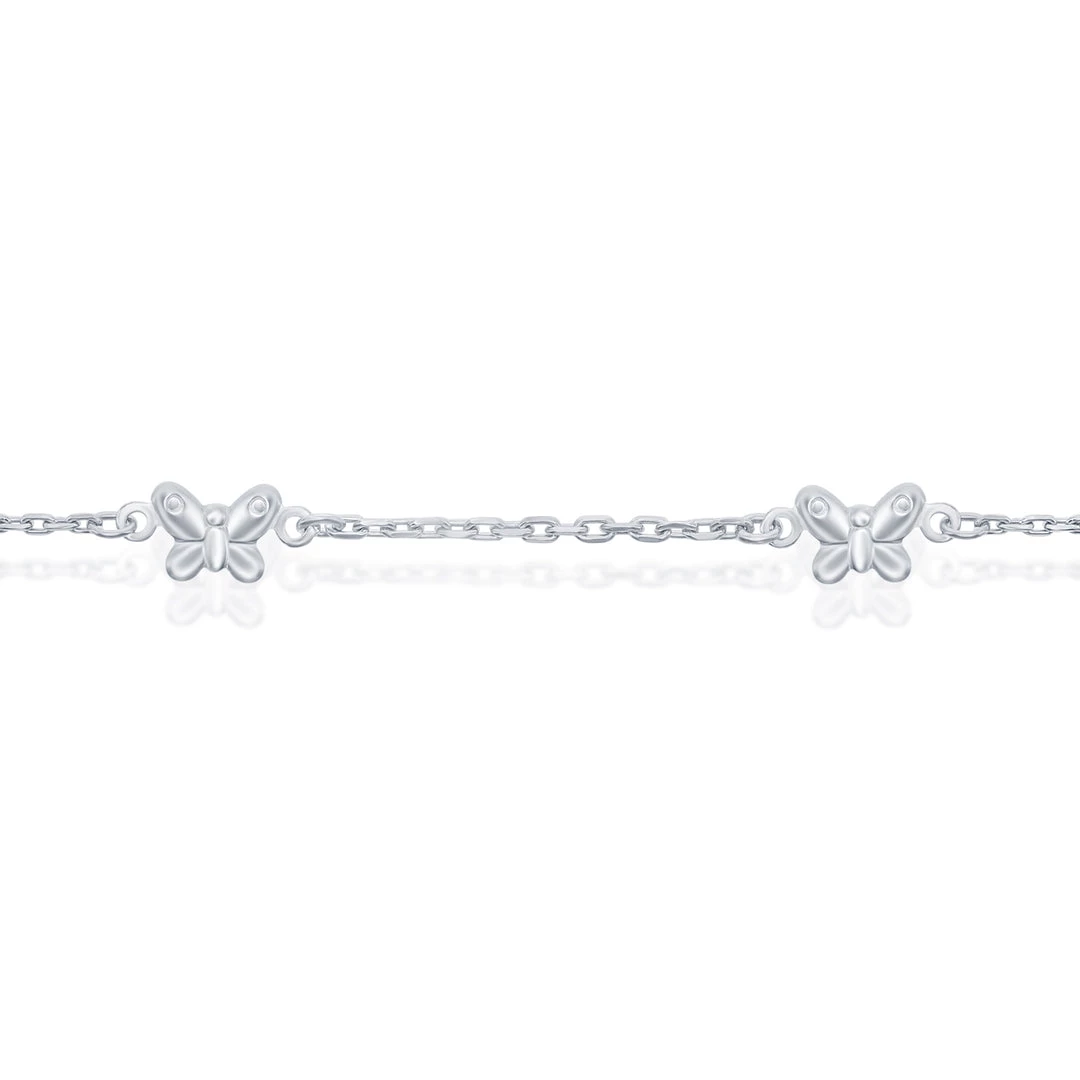 Simona women Sterling Silver Butterfly Anklet 4 Simona women Sterling Silver Butterfly Anklet - Image 2