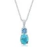 Simona women Sterling Silver Oval Turquoise & Round Gem Pendant - Blue Topaz 2 Simona women Sterling Silver Oval Turquoise & Round Gem Pendant - Blue Topaz -Simona shop cdccefba33b94815b1374e99e021f6c8 1080x