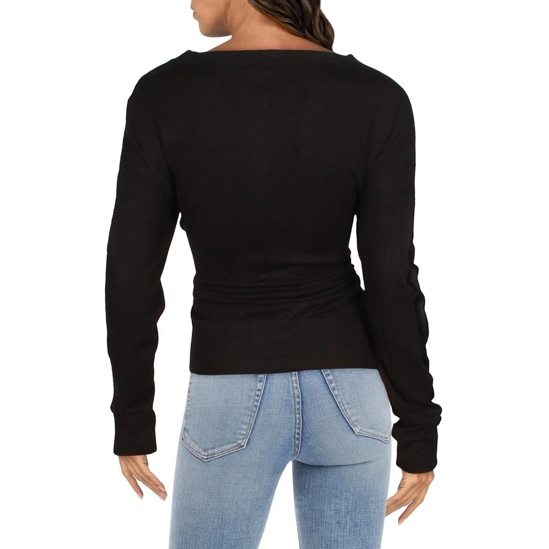 Donna Karan Womens T-Shirt Mixed Media Pullover Sweater 5 Donna Karan Womens T-Shirt Mixed Media Pullover Sweater - Image 3